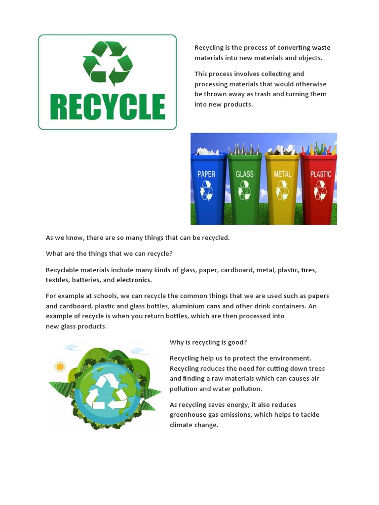 Examples of Recyclable Materials | PDF | Home & Garden | Art