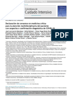 Declaración de Consenso en Medicina Crítica para La Atención Multidisciplinaria Del Paciente Con Sospecha o Confirmación Diagnóstica de COVID-19