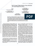 Perceived Social Support Among College Students: Factor Structure of The Social Support Inventory