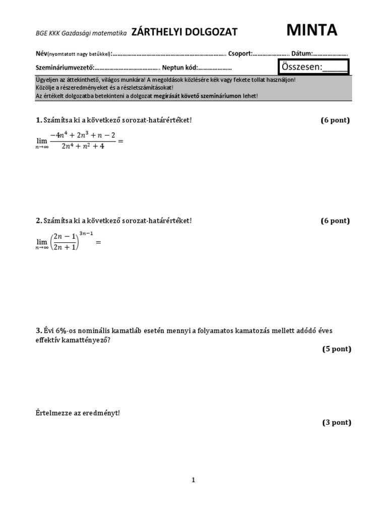 Minta ZH | PDF
