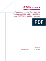 Statement On The Requests For Variation of 900 MHZ, 1800 MHZ and 2100 MHZ Mobile Licences