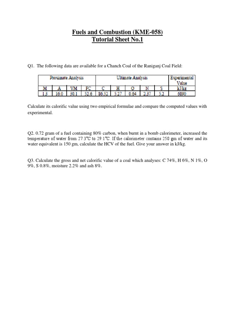 FAC Tutorial Sheet No. 1 | PDF | Teaching Methods & Materials | Science ...