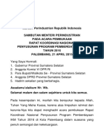 Sambutan Menteri - Malam Pembukaan Rakornas 4 - 1