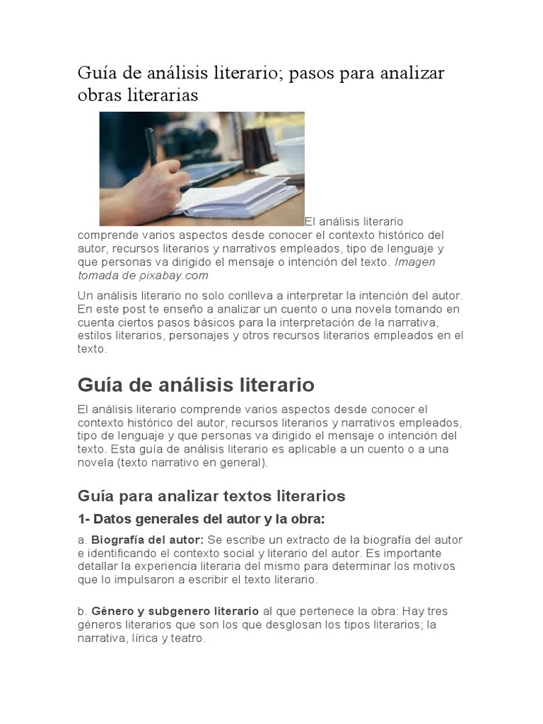 Guía para Análisis de Novelas | PDF | Poesía | Vanguardia