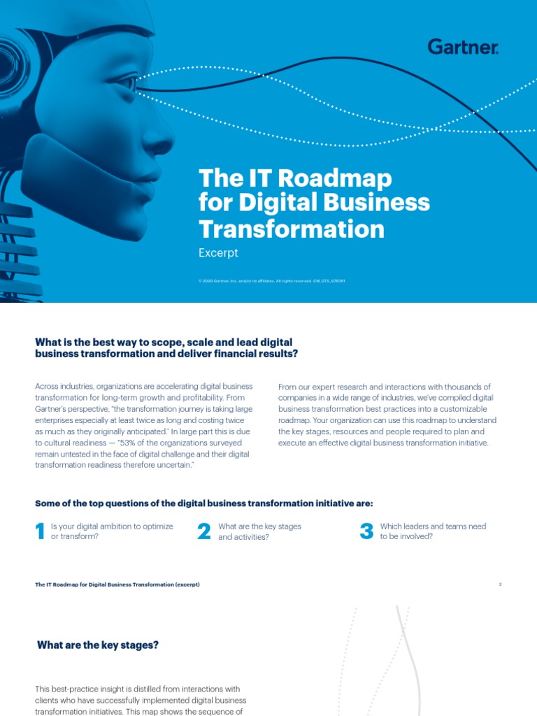 The Gartner It Roadmap For Digital Buisness Transformation Excerpt PDF