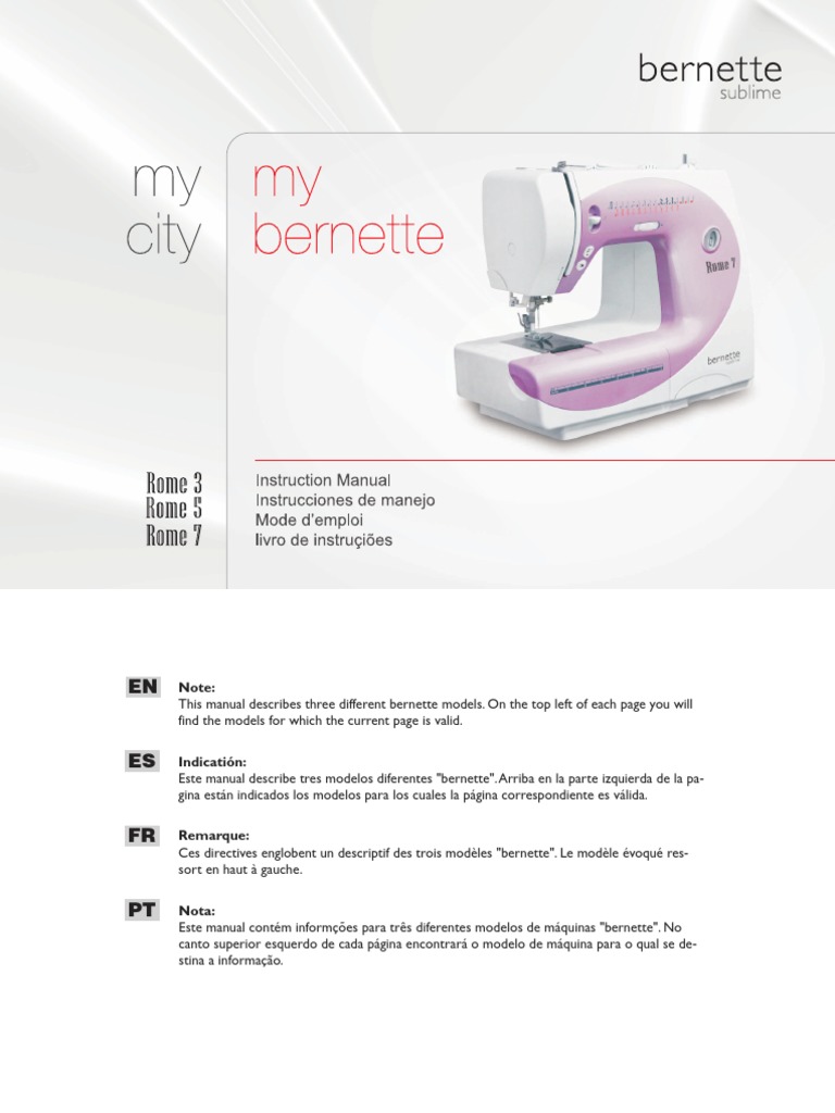 Bernina Rome 3 5 7 PDF PDF Sewing Machine Manufactured Goods