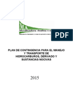 PLAN DE CONTINGENCIA CONTRA DERRAMES DE SUSTANCIAS PELIGROSAS MOVIANDINA 2015