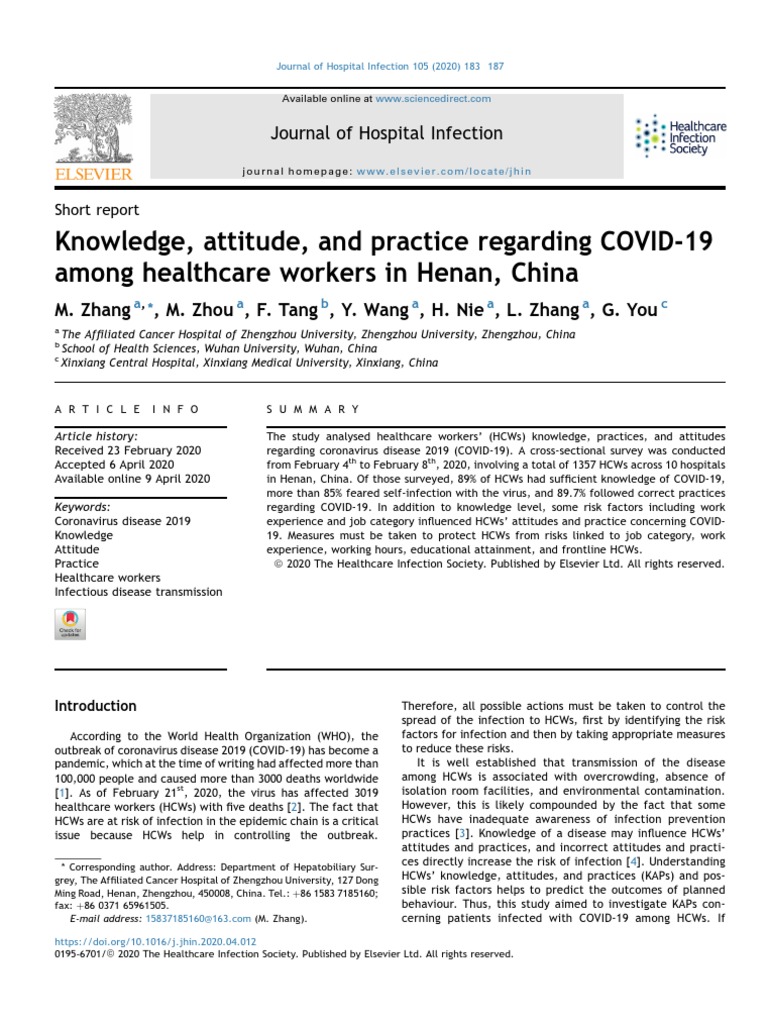 Knowledge, Attitude, and Practice Regarding COVID-19 Among Healthcare ...