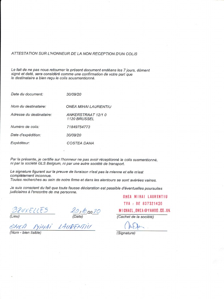 Attestation Sur L