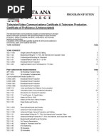 Television Video Communications Certificate A-Television Production