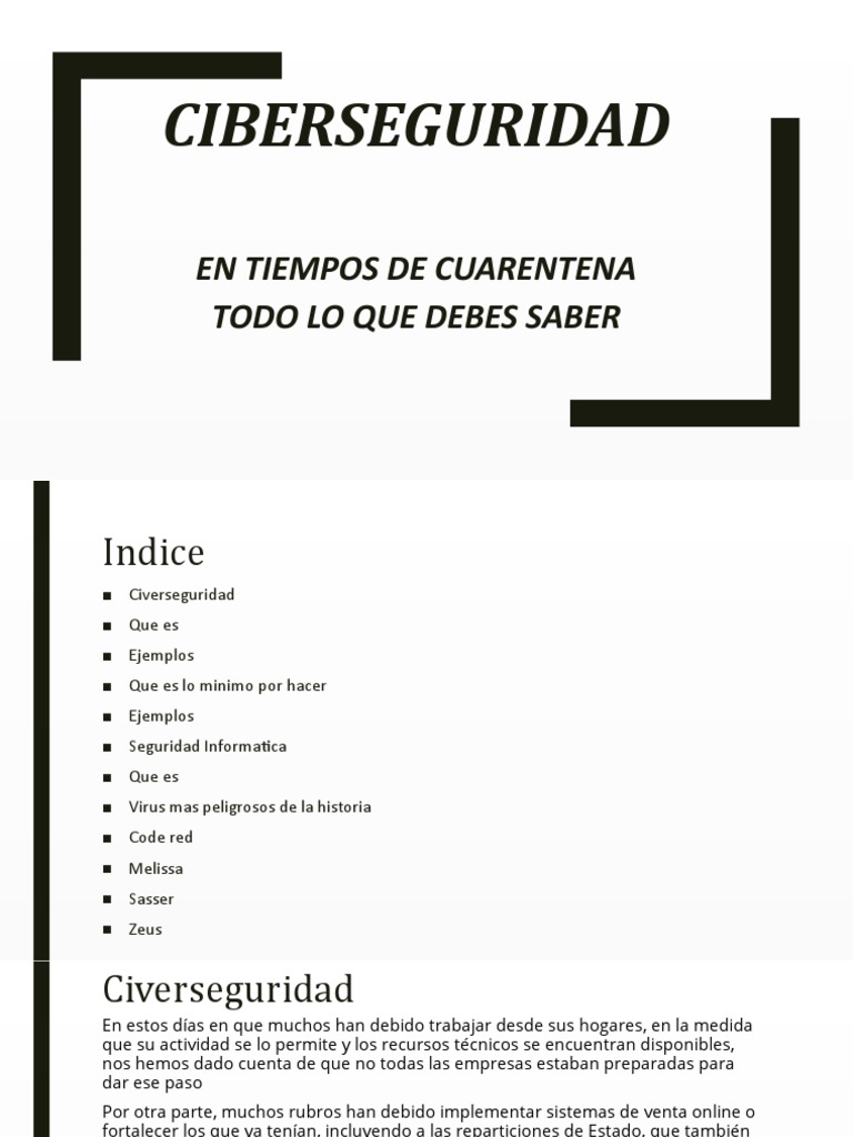 Ciberseguridad en Tiempos de Cuarentena | PDF | La seguridad ...