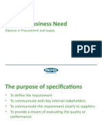 Defining Business Need: Diploma in Procurement and Supply