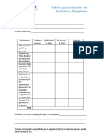 RUBRICA PARA EVALUACIÓN DE SEMINARIOS-BIOQUÍMICA