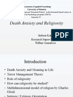 Death Anxiety and Religiosity: Jasleen Kaur Research Supervisor-Dr. Wilbur Gonsalves