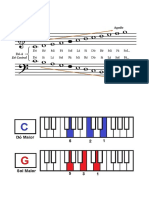 Pauta Notas e Acorde C e G