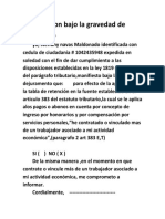 Certificacion Bajo La Gravedad de Juramento Yo PDF