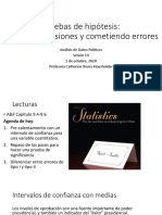 Sesión 14 Pruebas de Hipótesis Tomando Decisiones y Cometiendo Errores 1.10.20 PDF