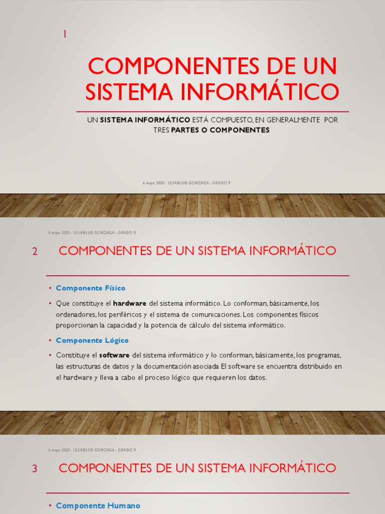 Componentes de Un Sistema Informático | PDF | Usuario (informática ...