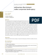 The Use of Multivariate Discriminant Analysis To Predict Corporate Bankruptcy