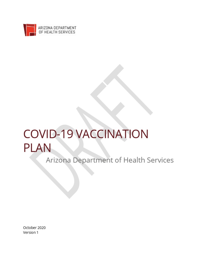 Covid19 Vaccination Plan Arizona Department of Health Services PDF Influenza Pandemic