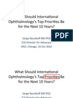 What Should International Ophthalmology's Top Priorities Be For The Next 10 Years?