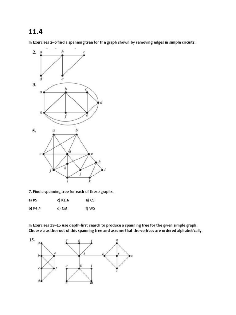 Spanning Trees & Algorithms Guide | PDF