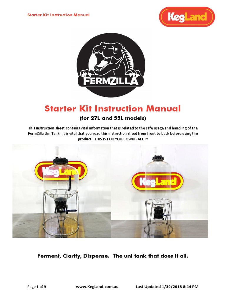 FermZilla Instructions For 27L and 55L PDF PDF Hops Brewing