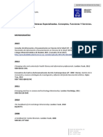 Bibliografía - Las Bibliotecas Especializadas. Conceptos, Funciones y Servicios. Situación en España PDF