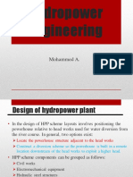 Design and Components of Hydropower Plants