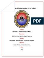 De La Universalizacion de La Salud: Gestion Y Direccion de Ventas