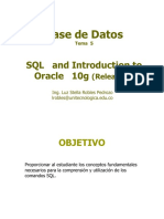 12  Sem 11  Tema 5 - SQL  and Introduction to Oracle  9i  Capítulos  2 al 8  Actualizando 2015