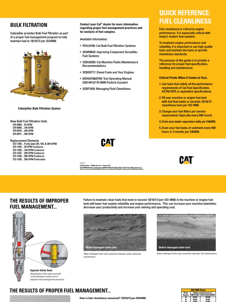 Quick Reference Fuel Cleanliness Bulk Filtration PDF Filtration