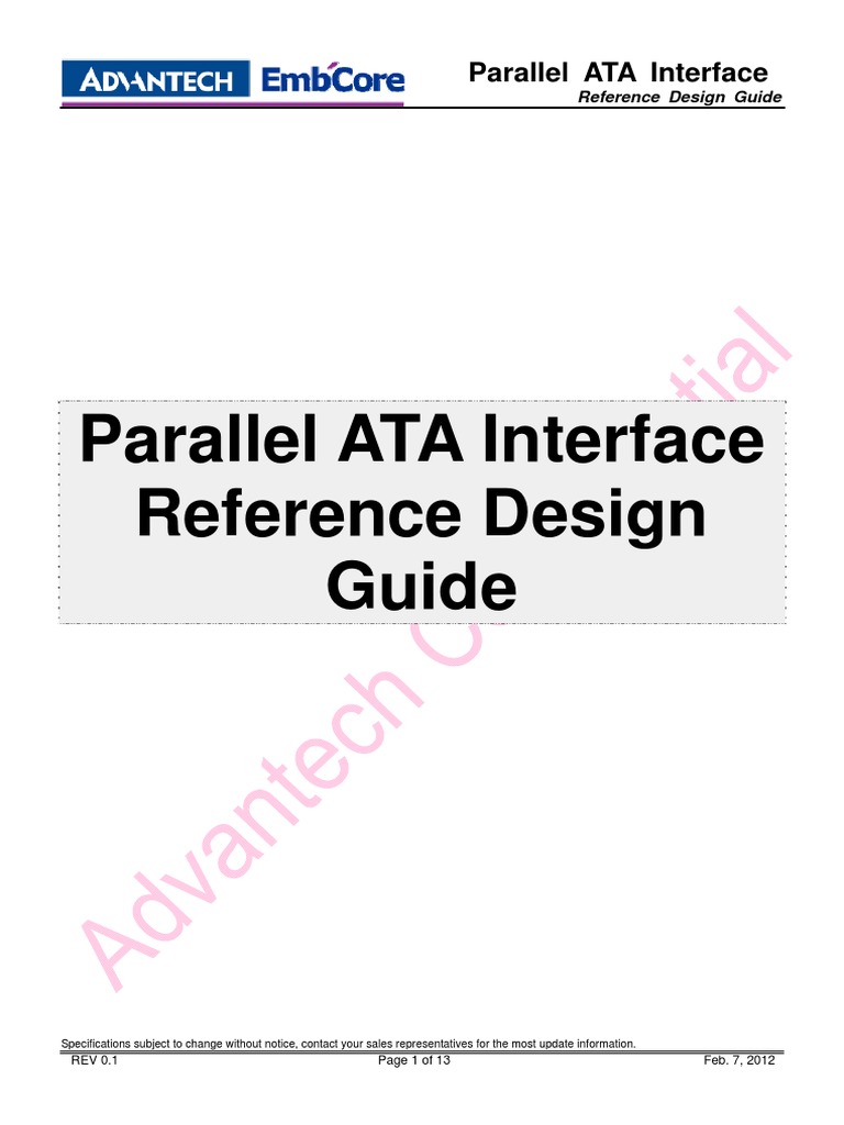 Parallel ATA Interface Reference Design Guide - V0 1 PDF | PDF ...
