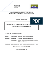 Memoire de Projet de Fin D'Etudes Du Cycle D'Ingenieur en Geosciences OPTION: Géomatériaux