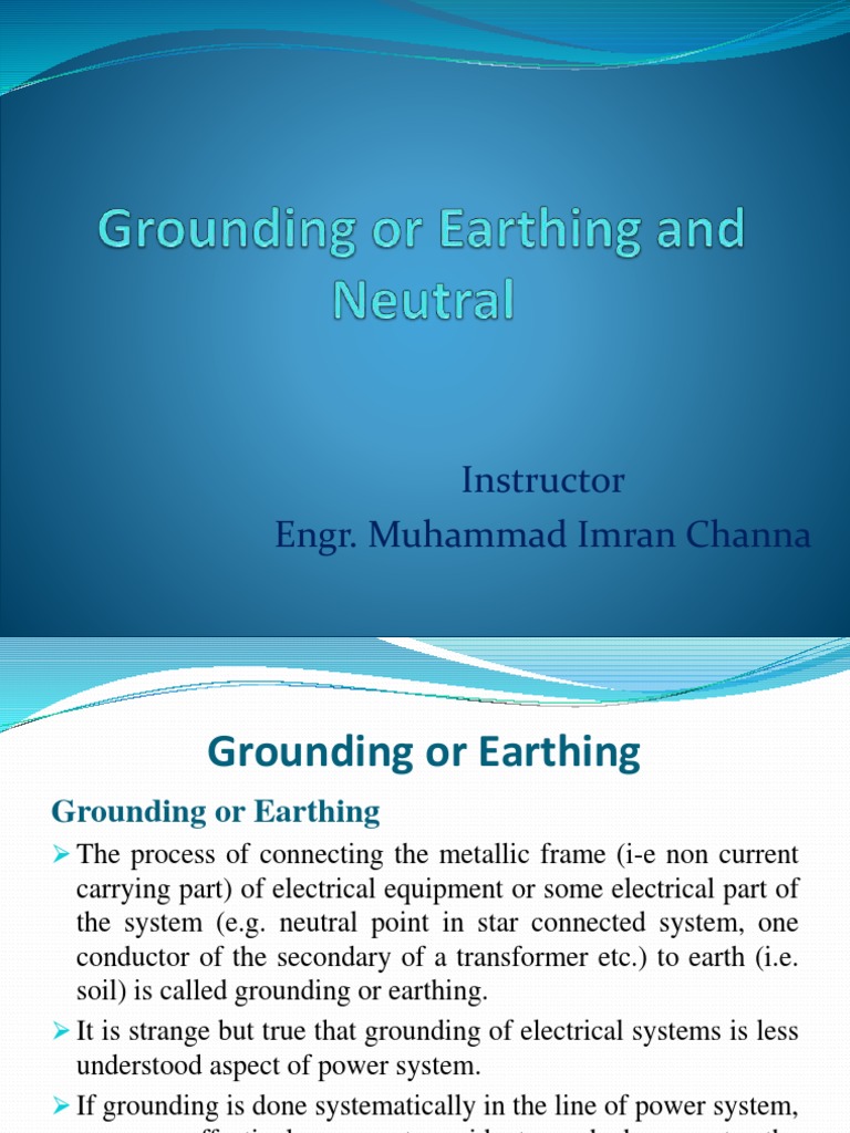 Grounding Neutral Earthing PDF Power (Physics) Building Engineering