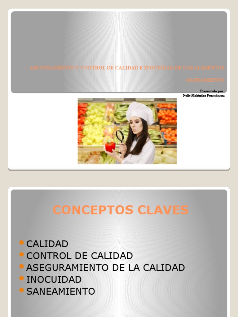 Aseguramiento y Control de Calidad e Inocuidad | PDF | Calidad ...