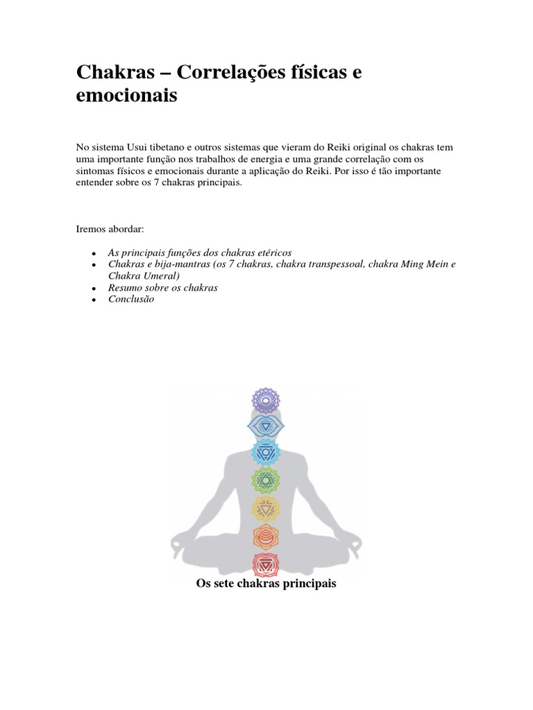 Funções e Localização dos Chakras | PDF | Chacra | Kundalini