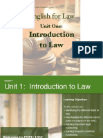 English For Law: Unit One