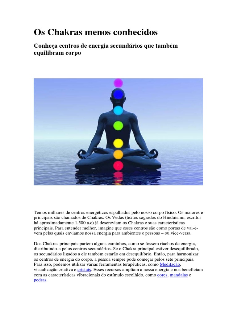 Chakras Secundários e Suas Funções | PDF | Chacra | Flexibilidade ...