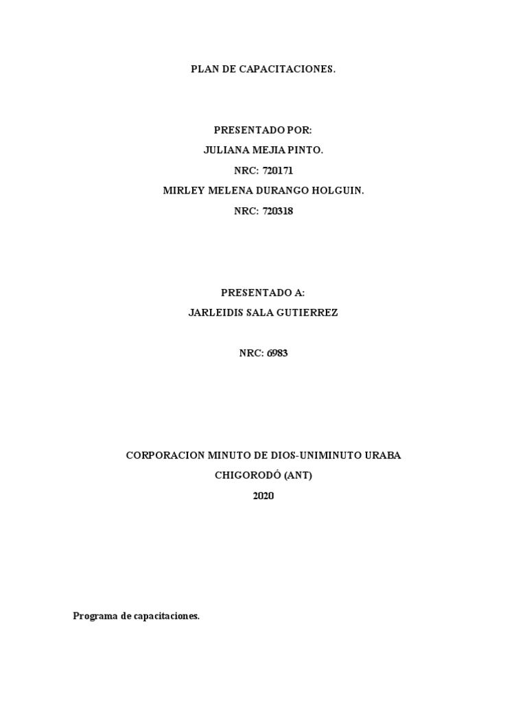 Plan Anual de Capacitación 2025 | PDF | Administración Pública ...