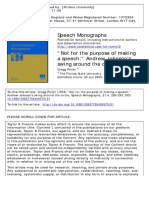 Speech Monographs: To Cite This Article: Gregg Phifer (1954) "Not For The Purpose of Making A Speech:"