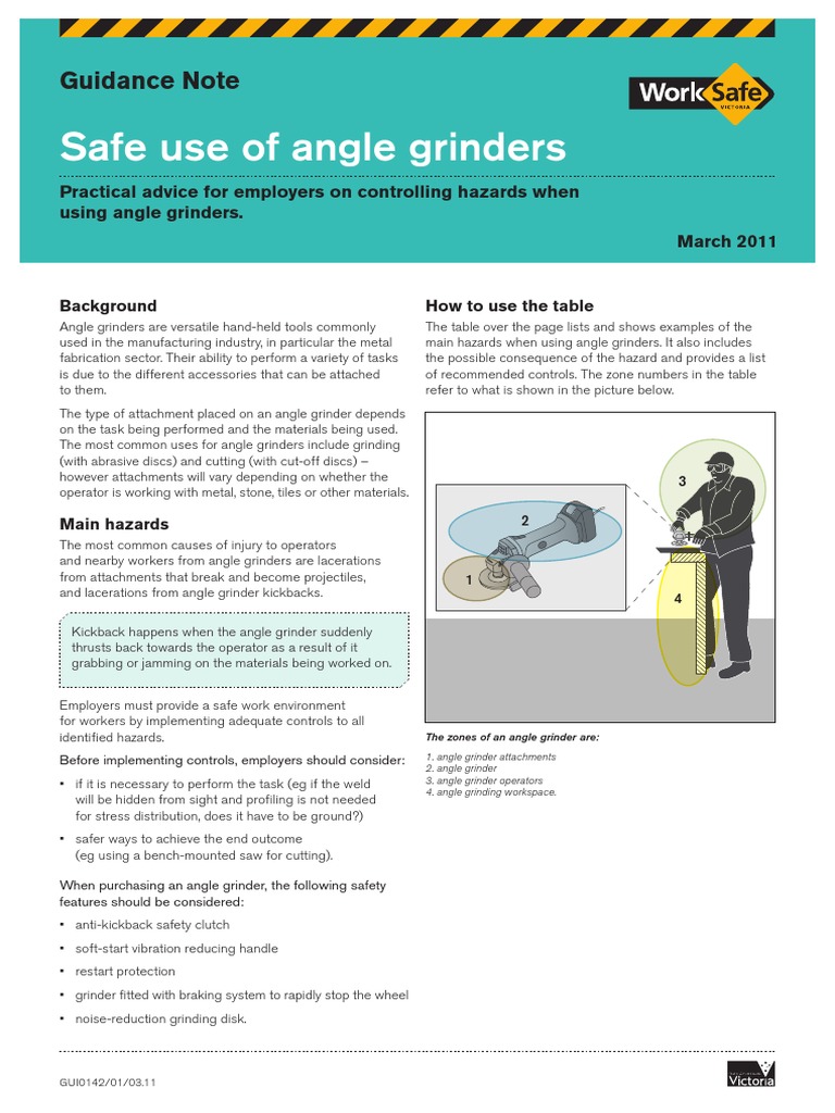 Angle Grinder Safety Guidelines | PDF | Grinding (Abrasive Cutting ...