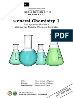 General Chemistry 1: First Quarter-Module 3: Writing and Naming Chemical Formulas