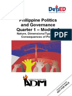 Philippine Politics and Governance Quarter 1 - Module 3: Nature, Dimensions/Types and Consequences of Power