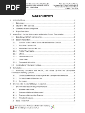 Master Plan Corridor Determination Report Final