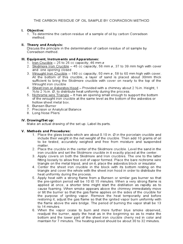 Carbon Residue Test Pdf _ Standard Test Method for Conradson Carbon ...