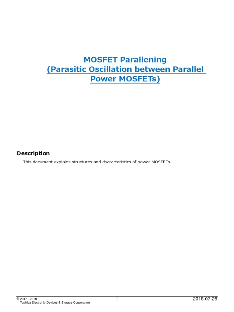 Mosfet Parallening (Parasitic Oscillation Between Parallel Power ...