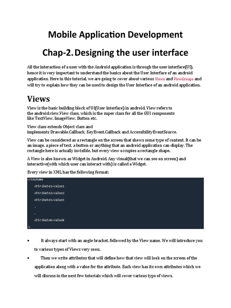 Mobile Application Development Chap-2. Designing The User Interface ...