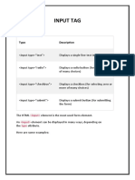 Input Tag: Type Description