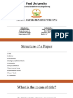 Feni University: Topic:-Paper Reading/Writing